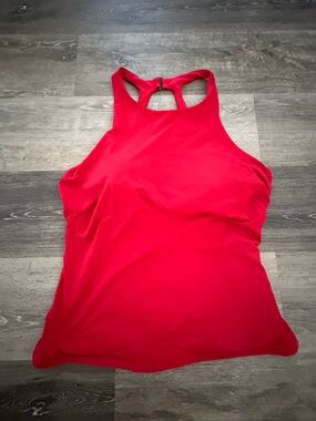 Red Racerback Swim Tankini Top - Women Bra Size 40D/DD
